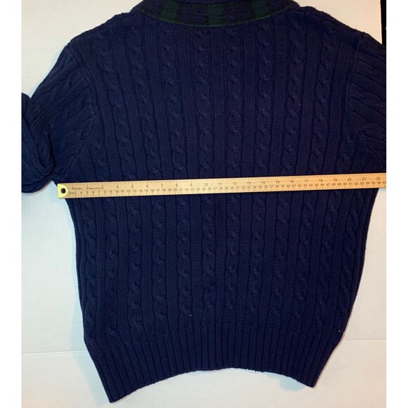 Polo Ralph Lauren Cable Knit Sweater Chunky V Neck Varsity Fisherman XL VTG 90s - Picture 6 of 7